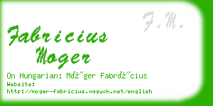 fabricius moger business card
